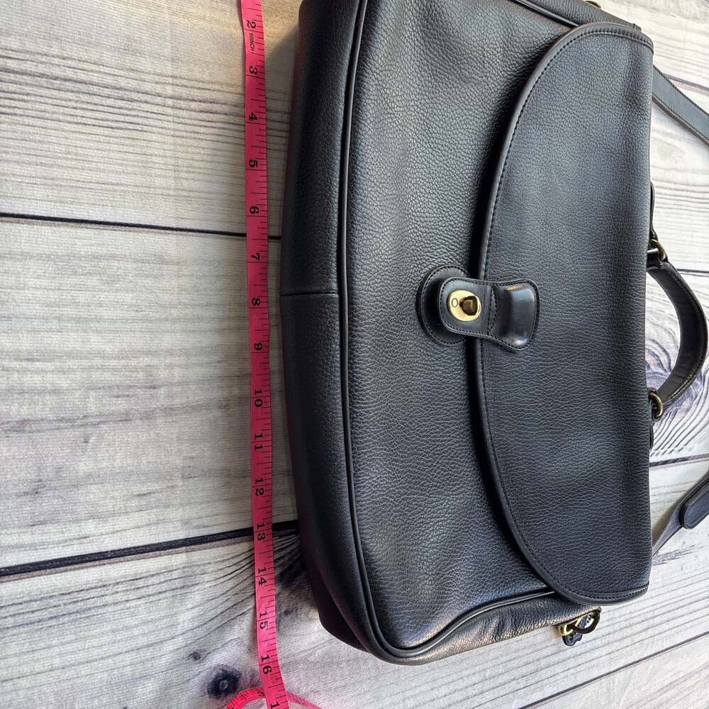 Coach Vintage VTG Sumpter Turnlock Briefcase Messenger Bag Black Brass Hang Tag - Picture 16 of 16